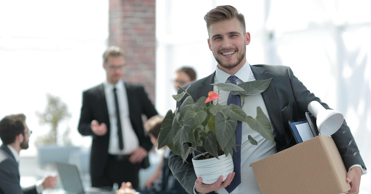 new employee on the first day at the workplace