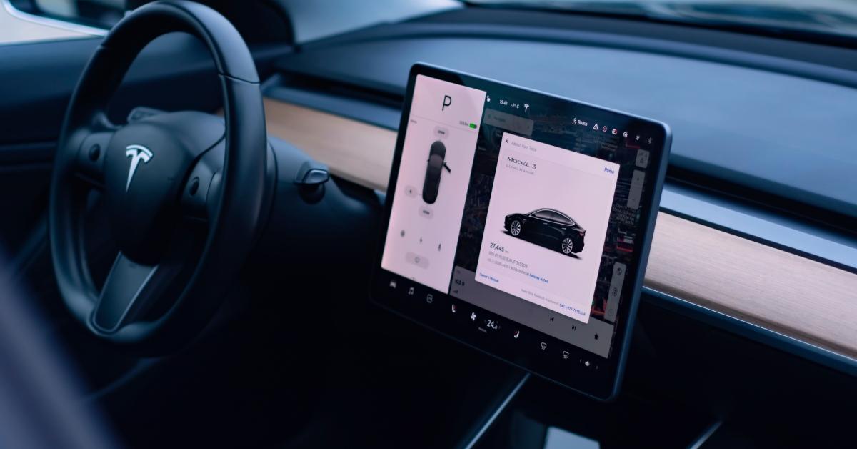 interior of a Tesla Model S car