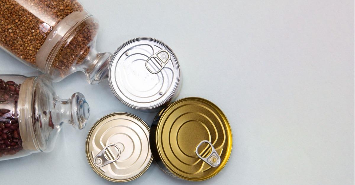 canned food in tin cans