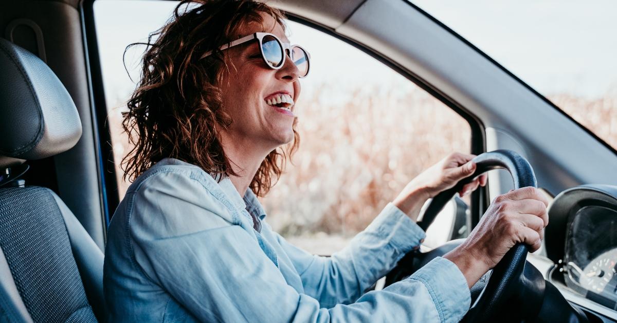 woman driving a car