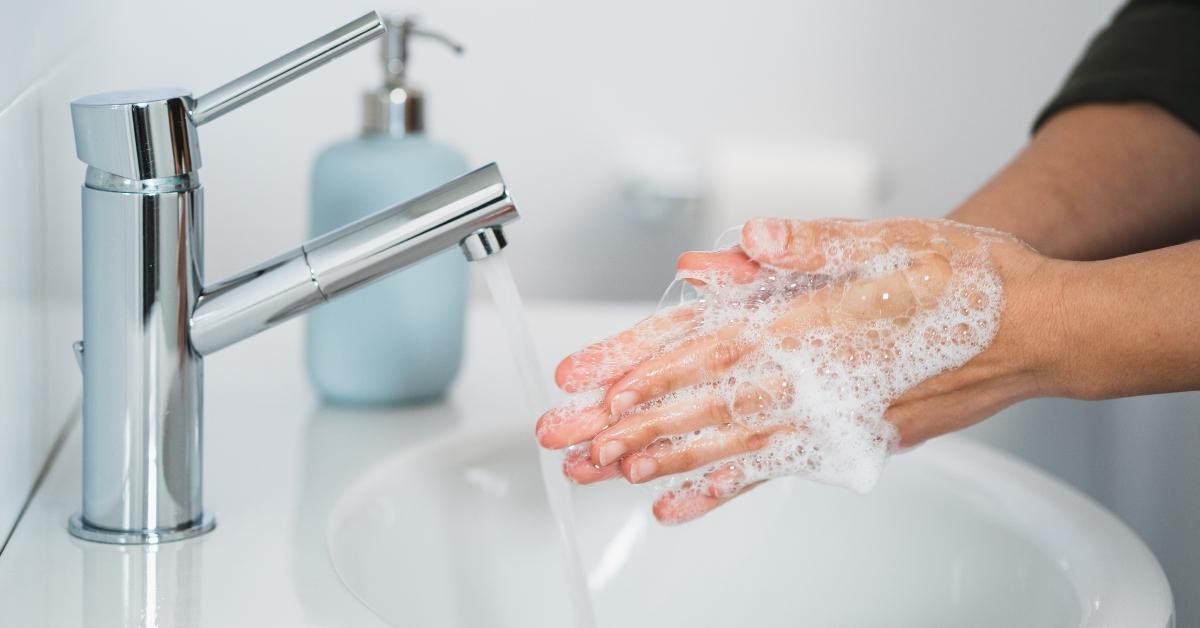 washing hands with soap