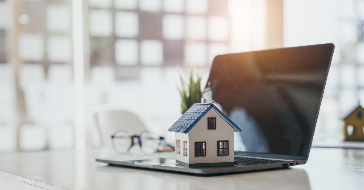 house model put on laptop
