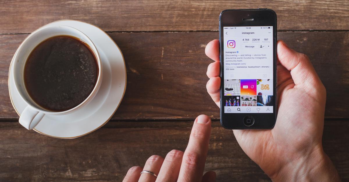  Instagram social network on the screen of smartphone