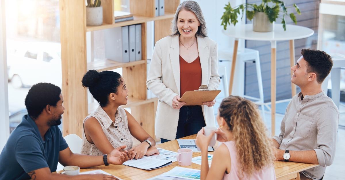 meeting to explain business strategy