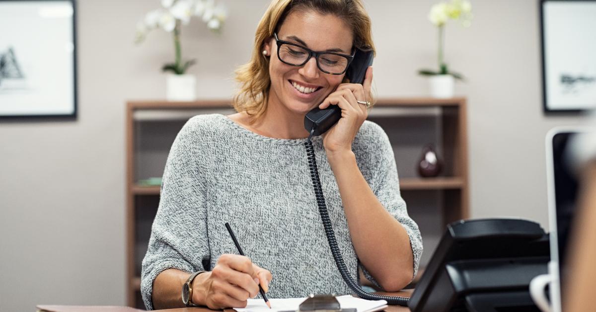mature woman talking on phone