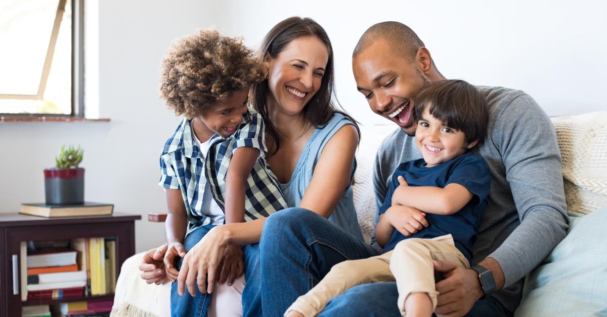 family having fun at home