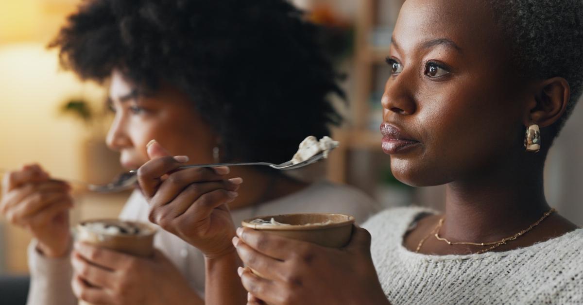 female friends eating together