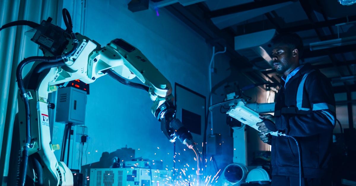 robotic engineer maintenance and control in factory warehouse