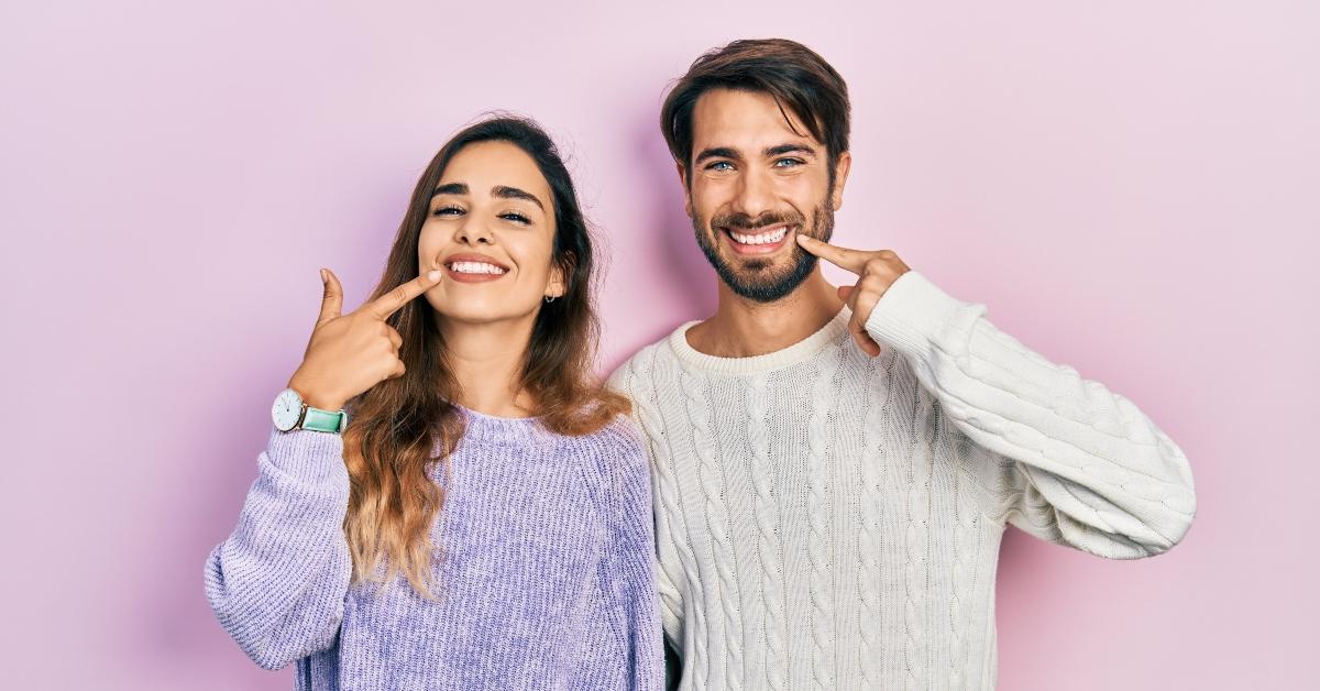 couple wearing casual clothes smiling