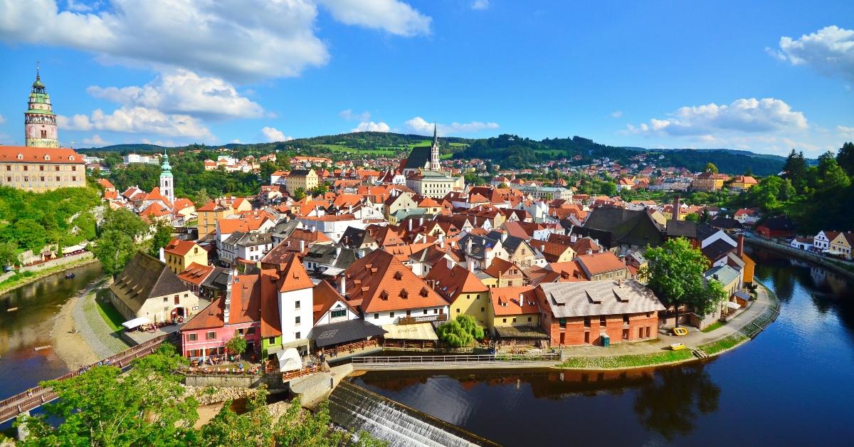 landscape of Cesky Krumlov Czech Republic