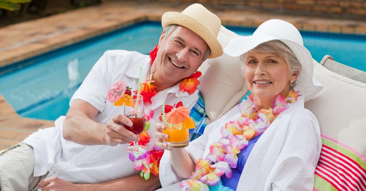 mature couple drinking a cocktail 