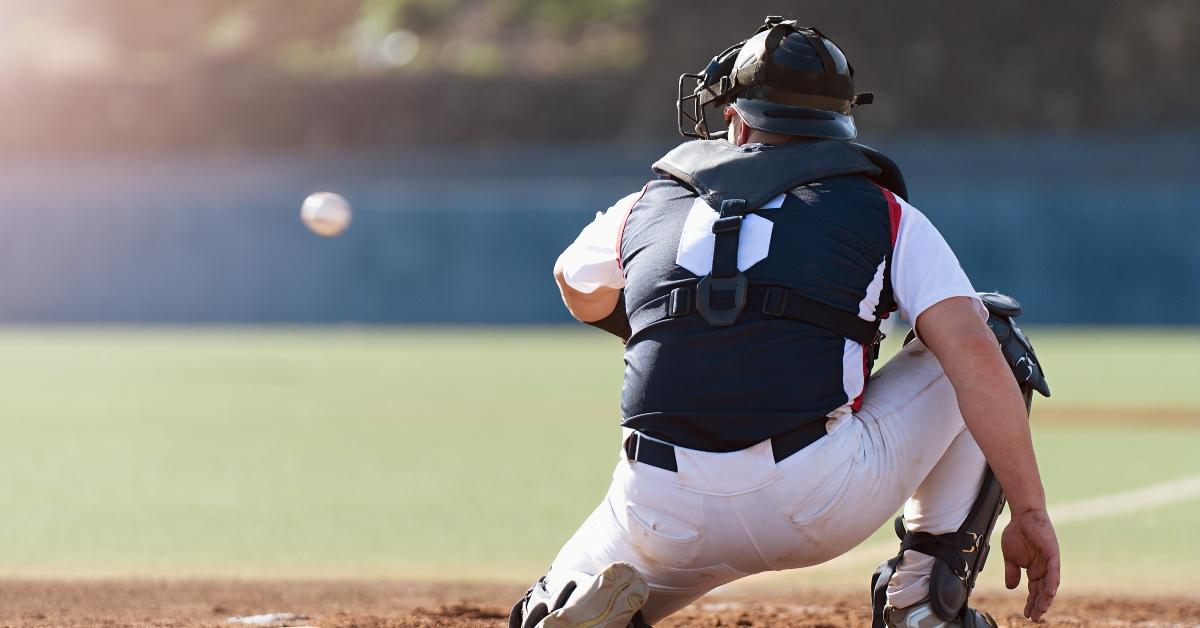 A baseball catcher