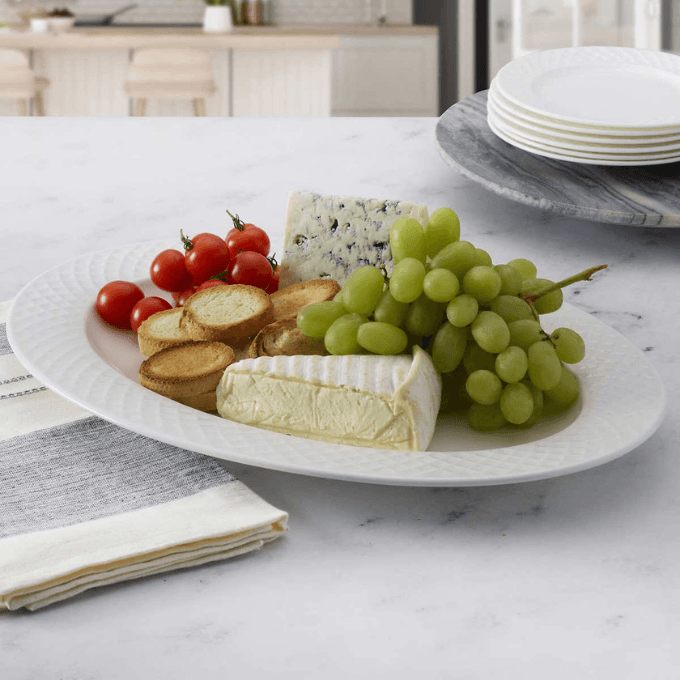 Costco-Mikasa Trellis Bone China Oval Platter 