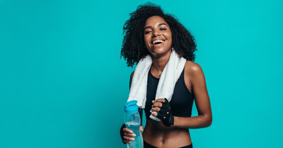 woman resting after workout