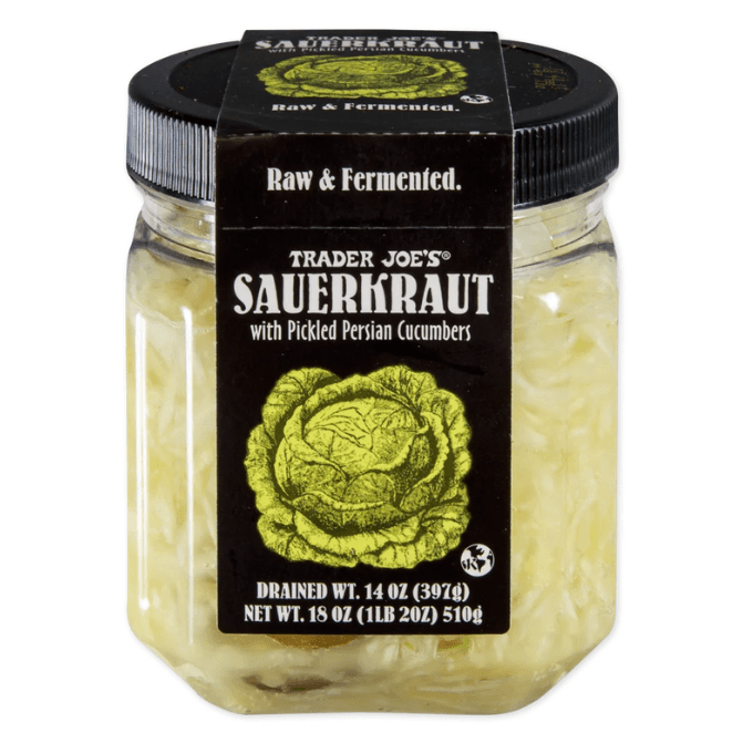 Trader Joe's-Sauerkraut with pickled Persian cucumbers 