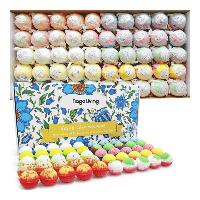 Amazon organic bath bombs gift set 50 count