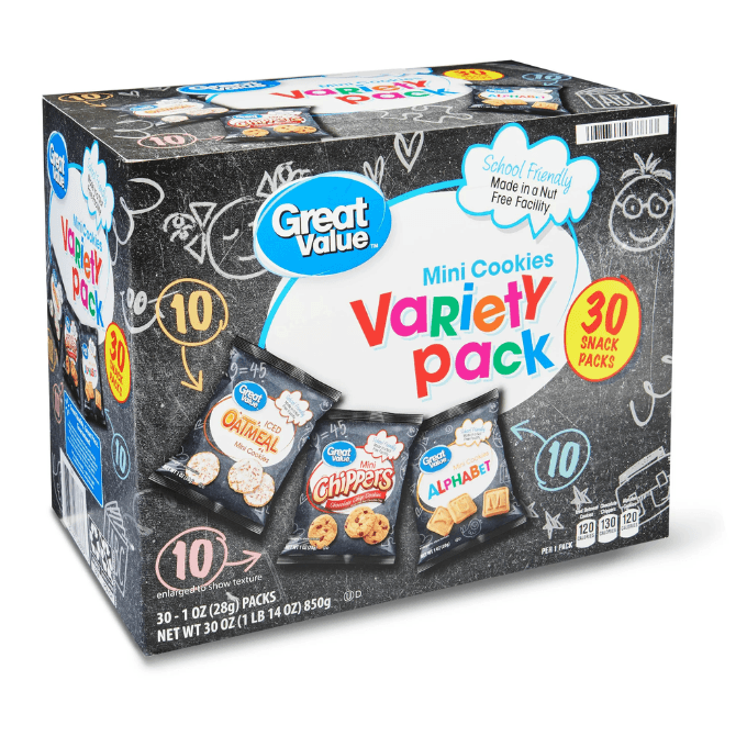 Walmart-Great Value Mini Cookies Variety Pack