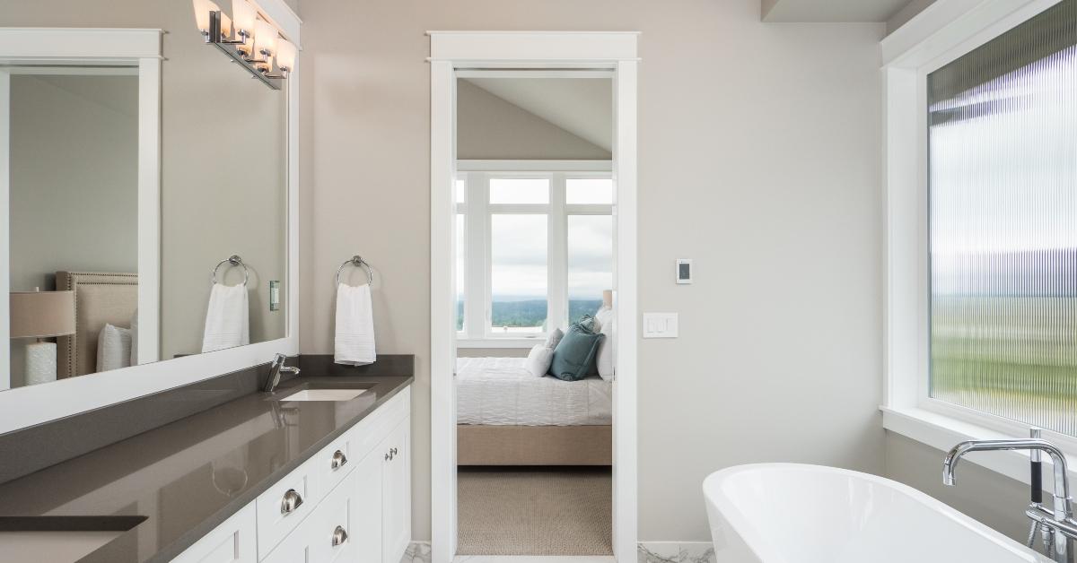 bathroom to bedroom