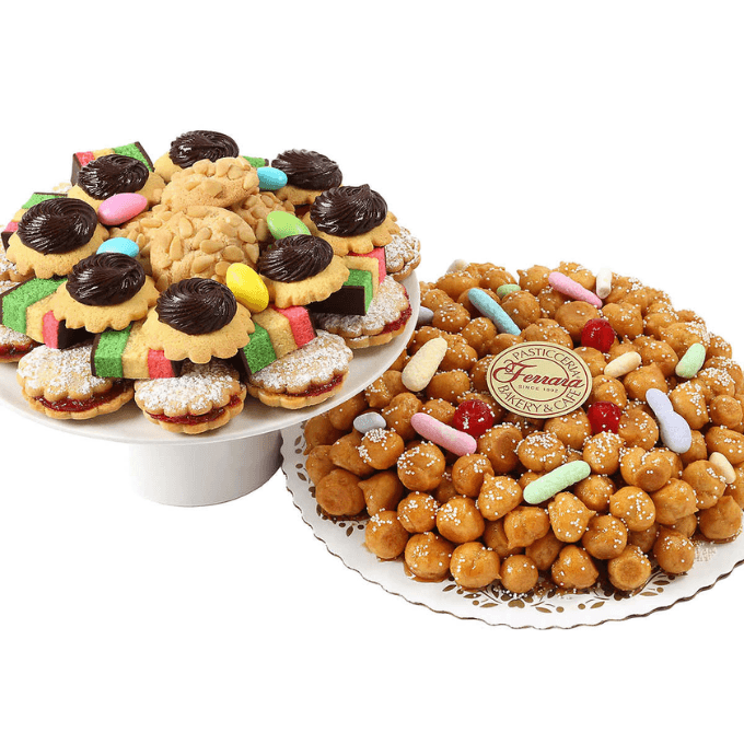 Costco-Ferrara's Bakery Italian Cookie Tray and Struffoli