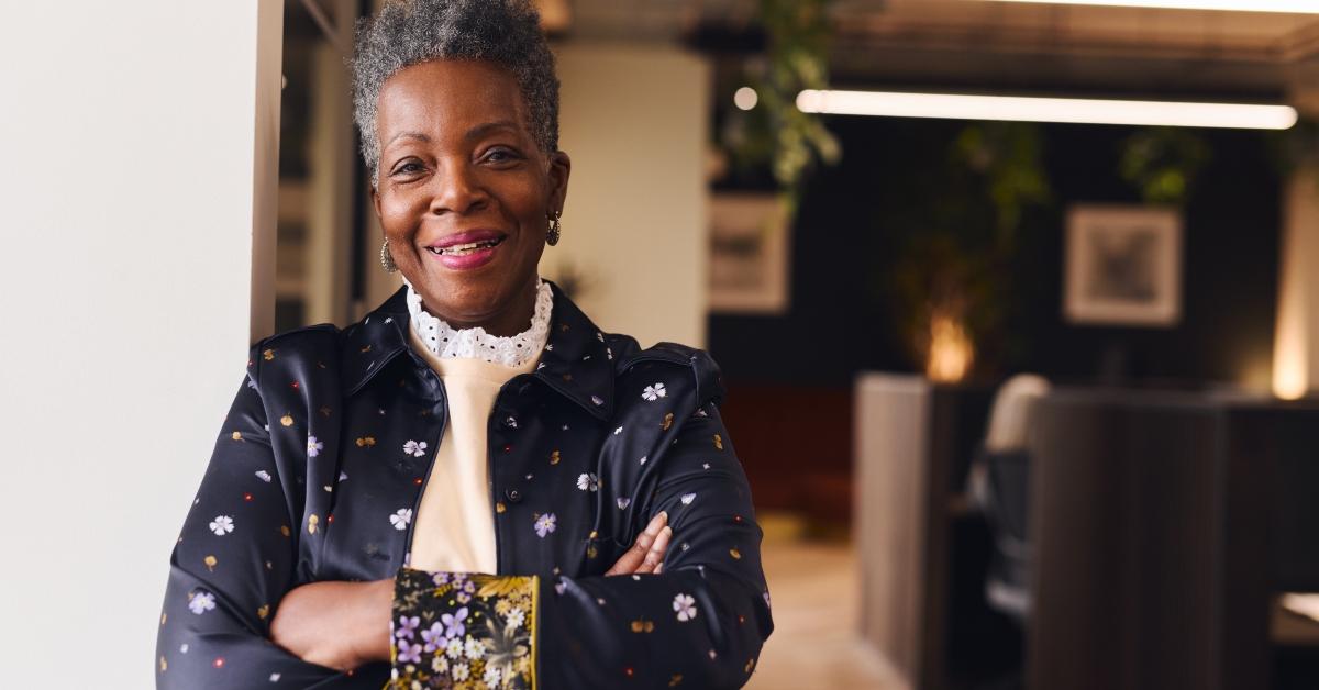 senior black woman smiling