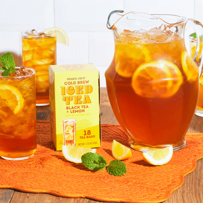 Trader Joe's - cold brew iced tea black tea with lemon