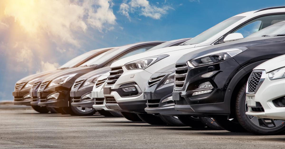 cars for sale stock lot row