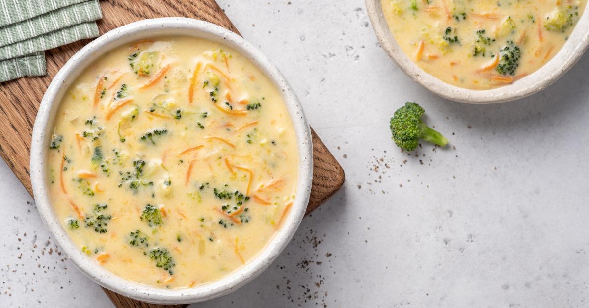 bowl of broccoli and cheddar cheese soup