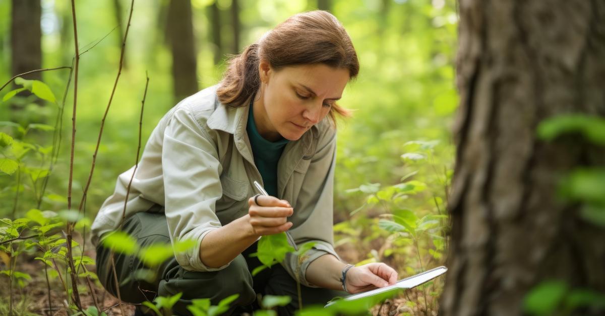 conservation scientist in a natural setting