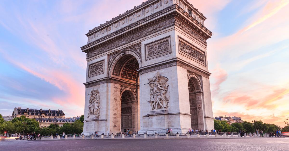 Champs-Elysees at sunset in Paris