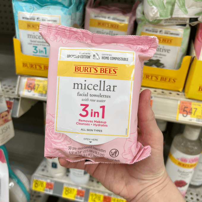 Walmart-Burt’s Bees micellar facial towelettes