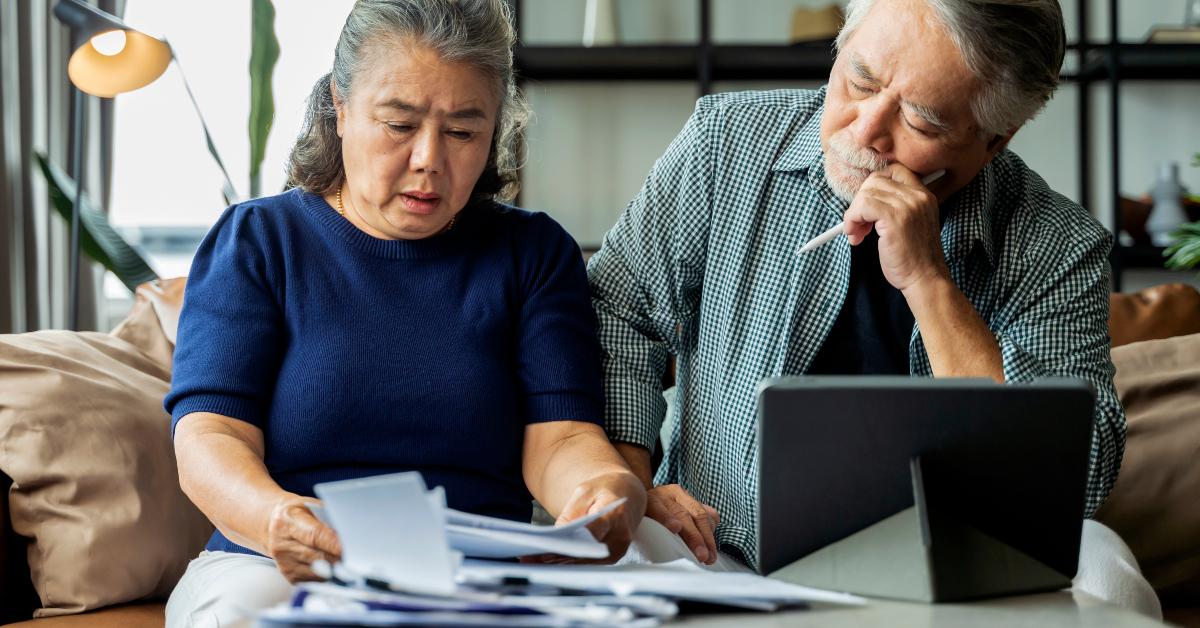 old couple worried about bills