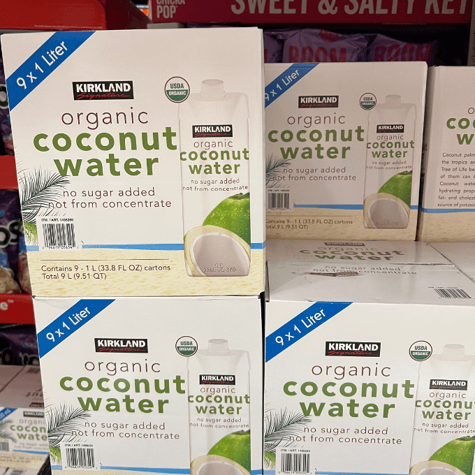 A package of coconut water