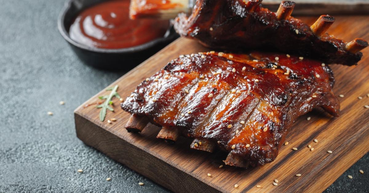 BBQ sauce on ribs