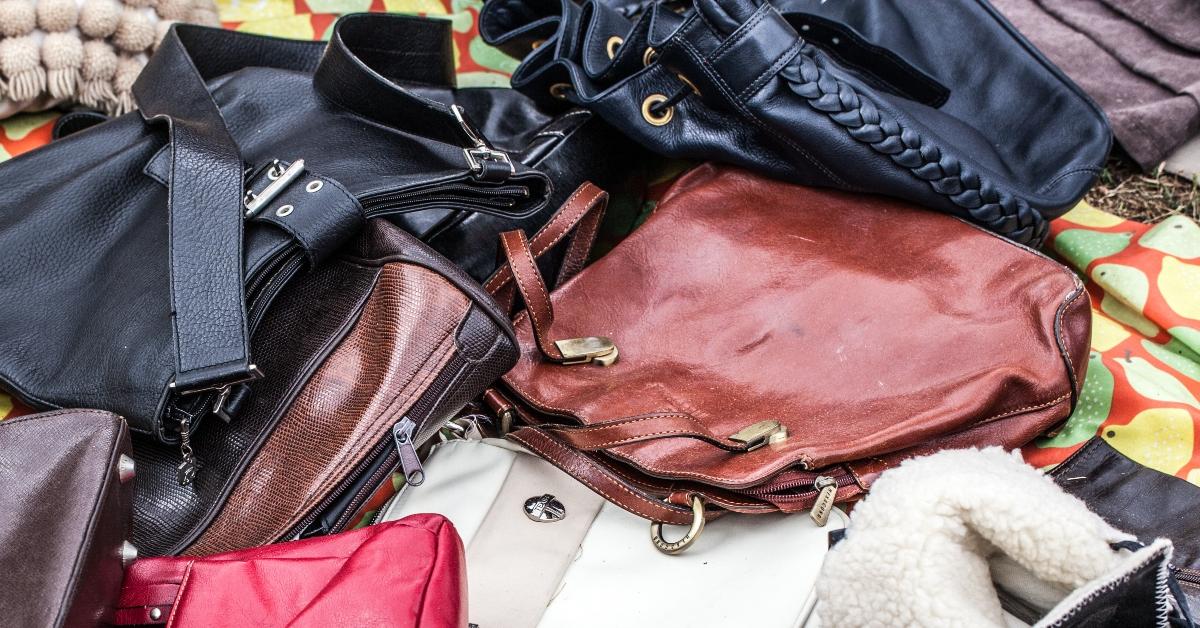 second hand leather women purse
