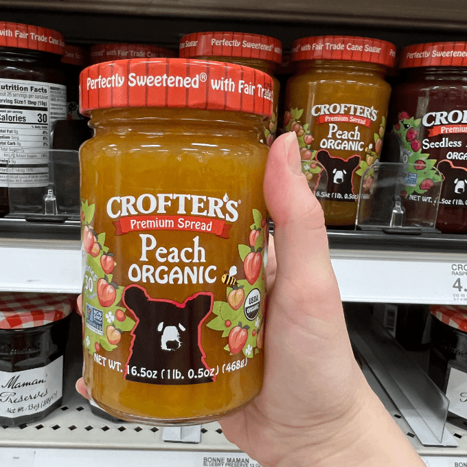 crofters peach organic premium spread