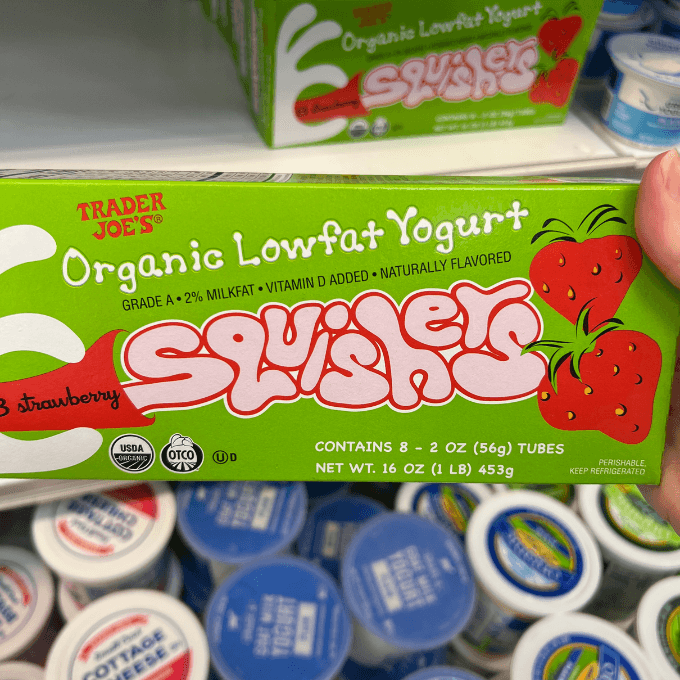 organic low-fat yogurt squishers