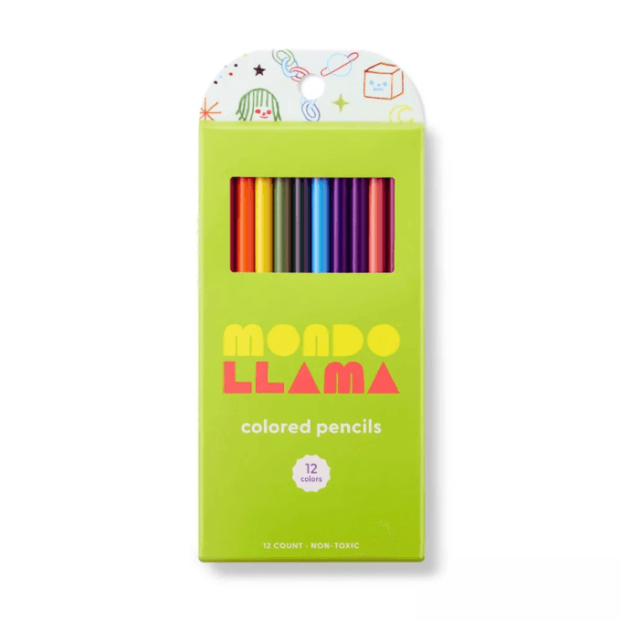 target-mondo llama colored pencils