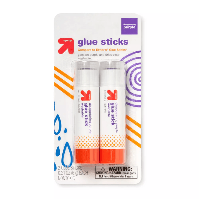 NEW ELMERS WASHABLE Glue Sticks Disappearing Purple Lot of 14 Two