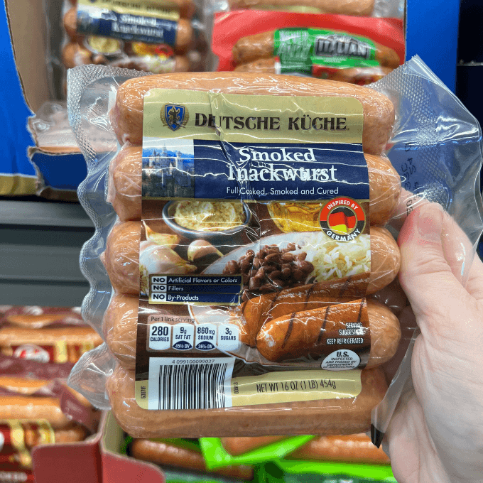 deutsche kuche smoked knackwurst sausage