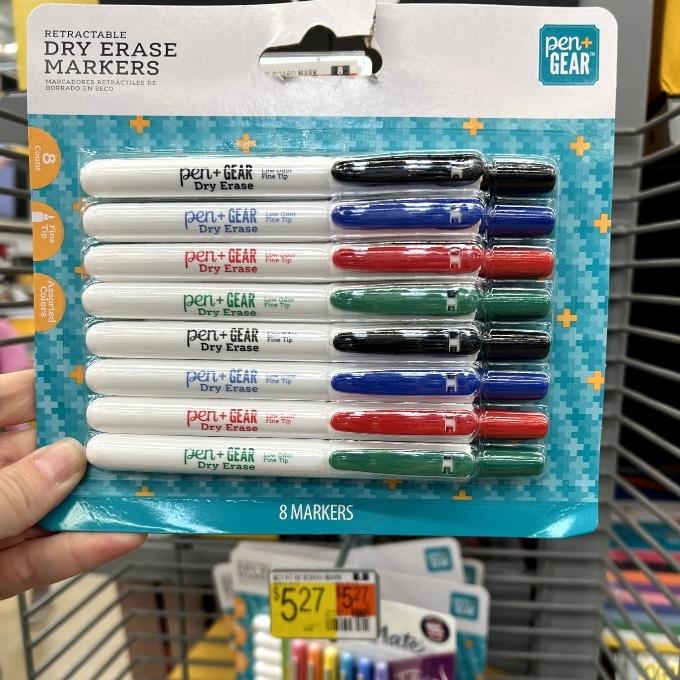 Pen + Gear Retractable Dry Erase Markers, Fine Tip, Assorted