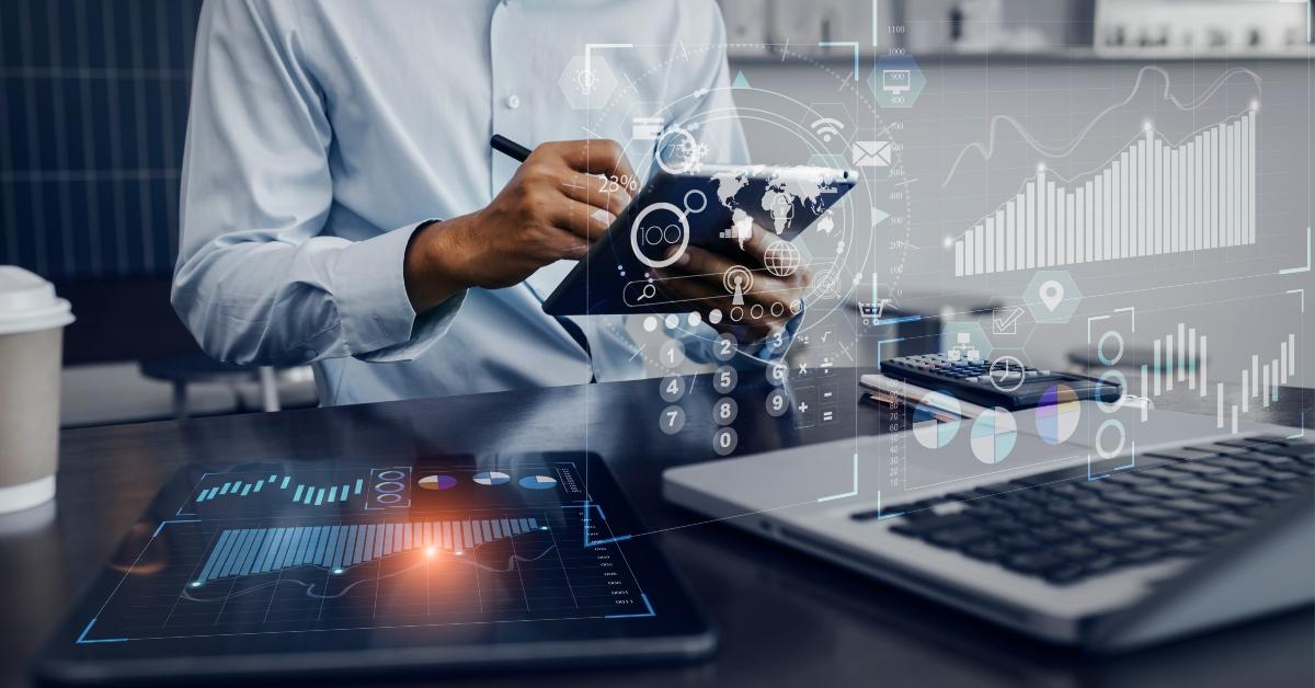 Digital transformation stock marketing concept