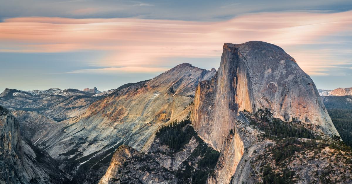 yosemite half dome at sunset