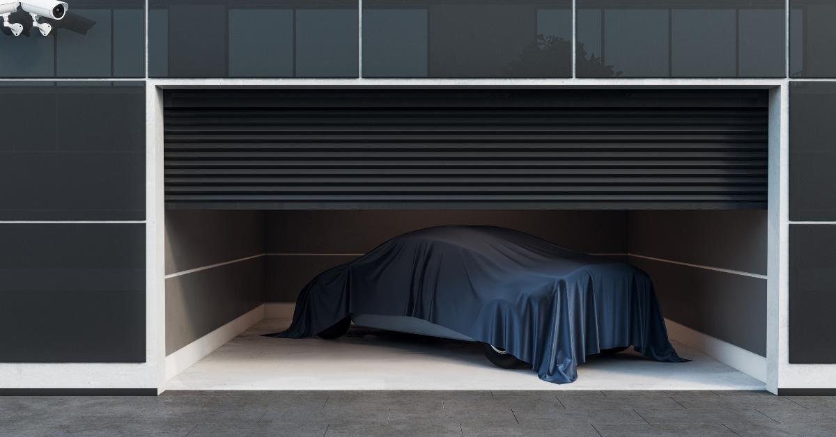modern garage interior with car