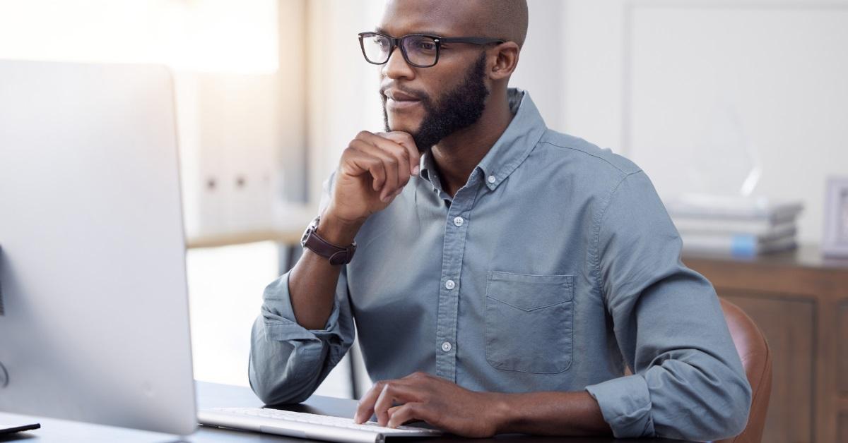 focused african american man at work
