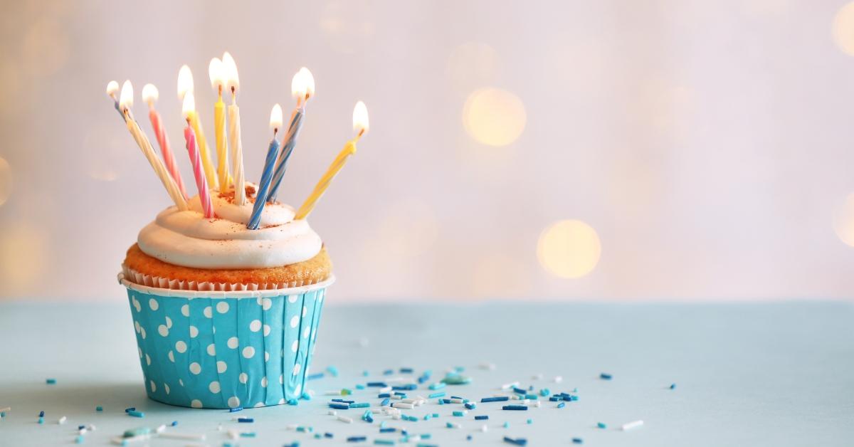 birthday cupcake on table