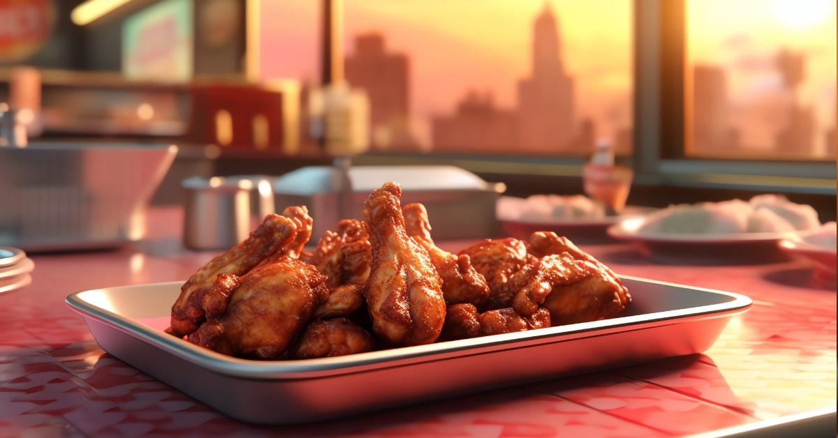tray of chicken wings at restaurant