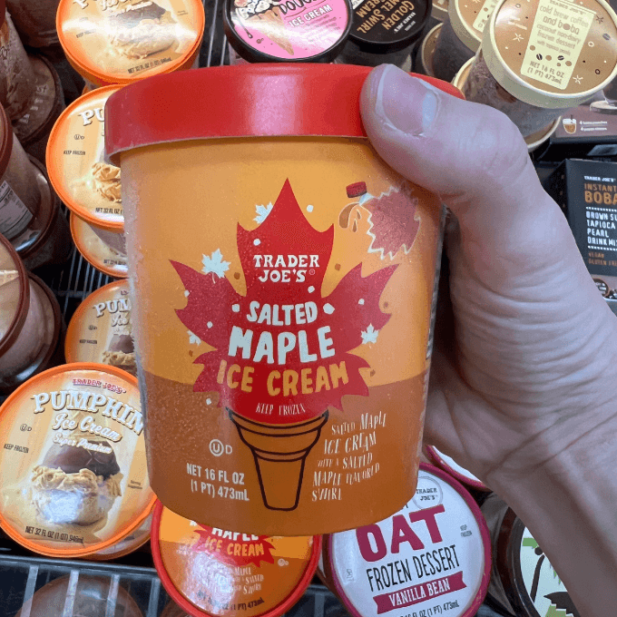 trader joe's-salted maple ice cream