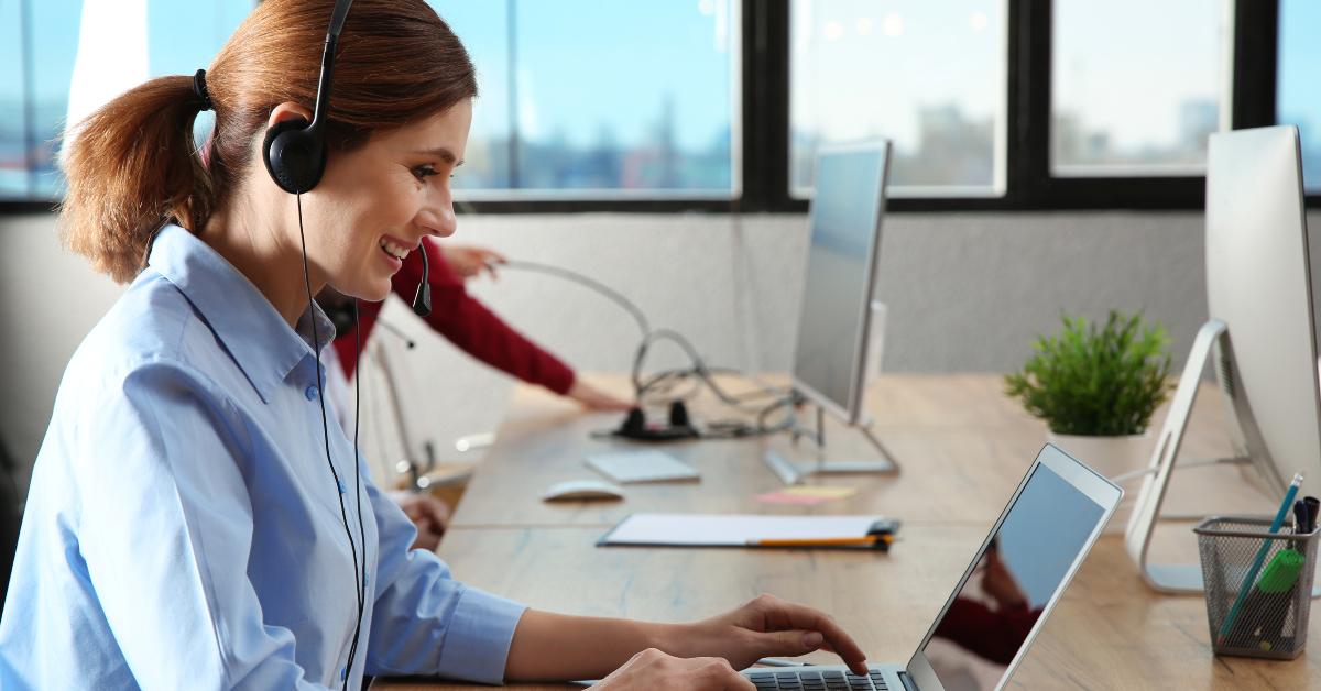 technical support operator with headset