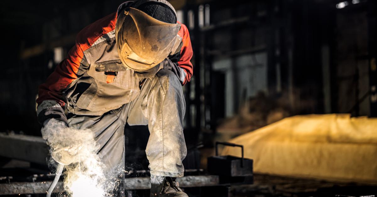 weld metal with a machine
