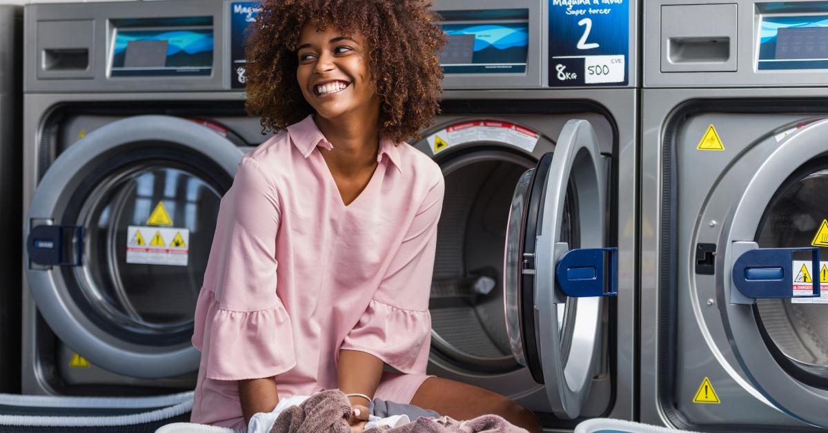woman washing her clothes